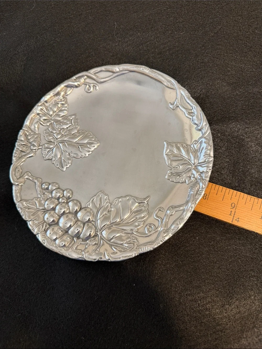 Arthur Court Silver-Tone Grape & Leaf Serving Tray
